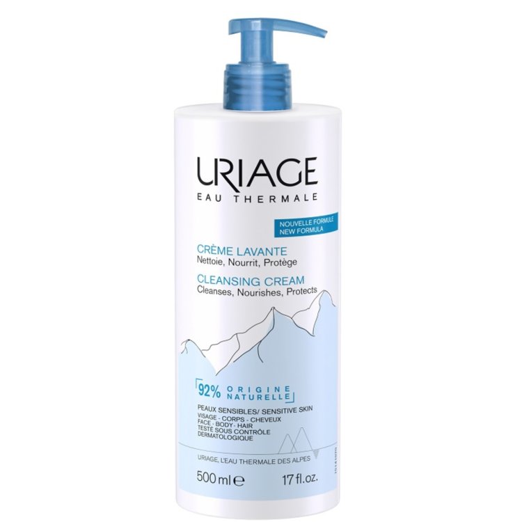 Uriage Cr&egrave;me Lavante Detergente Delicato 2 in 1 per Viso Corpo e Capelli 1 Litro