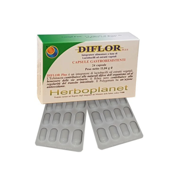 Herboplanet Diflor Plus Integratore Alimentare per Benessere Intestinale 24 Capsule Herboplanet Diflor Plus Integratore Alimentare per Benessere Intestinale 24 Capsule
