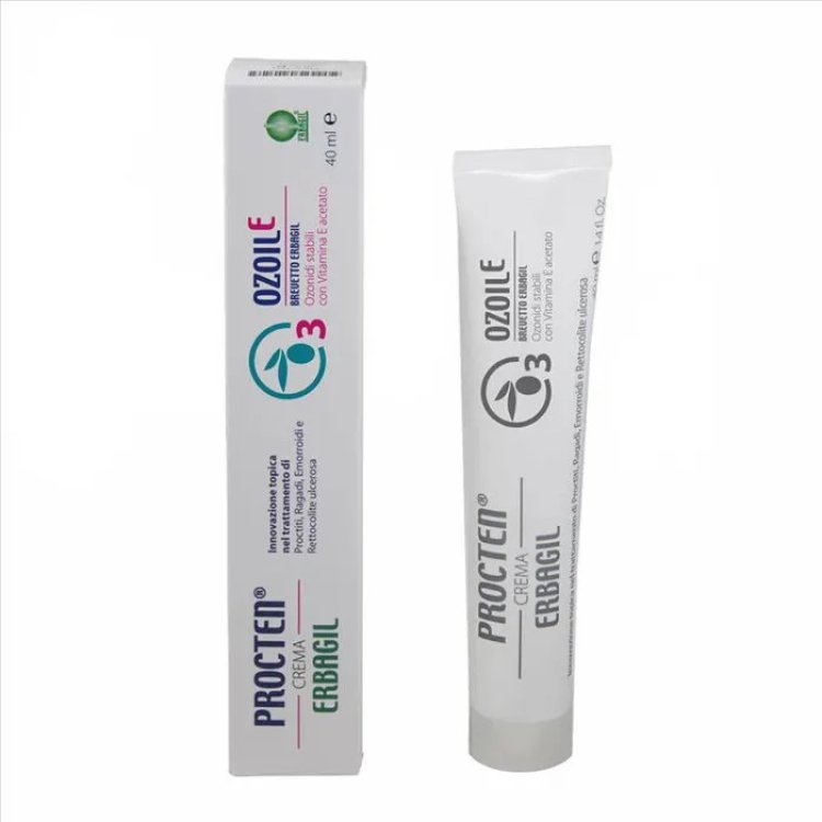 Erbagil Procten Crema per Trattamento Proctiti, Ragadi ed Emorroidi, 40ml