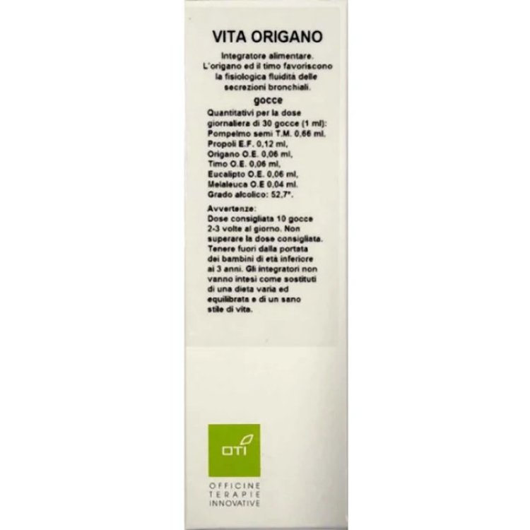 Oti Vita Origano Gocce Integratore per Fluidit&agrave; Bronchiali 30ml