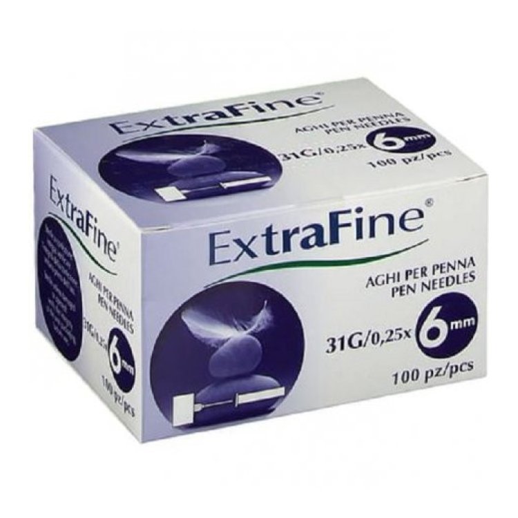 Extrafine Ago Insulina G31 6mm 100 Pezzi Extrafine Ago Insulina G31 6mm 100 Pezzi