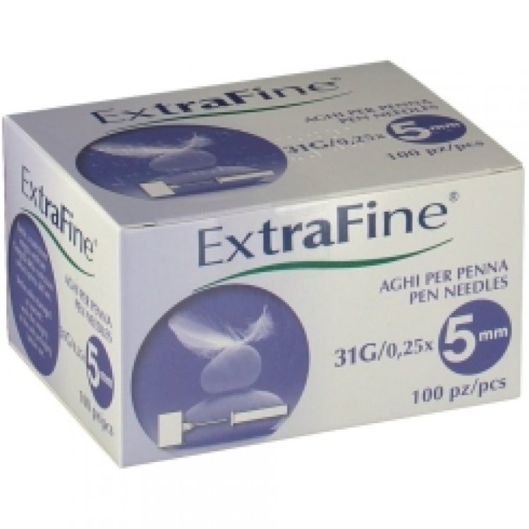 Extrafine Ago Insulina G31 5mm 100 Pezzi Extrafine Ago Insulina G31 5mm 100 Pezzi