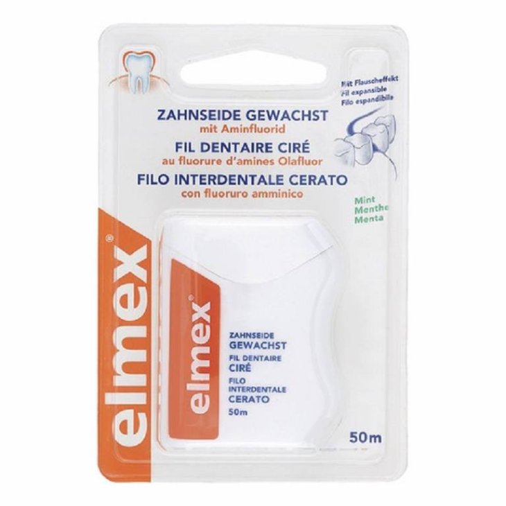 Elmex Filo Interdentale Cerato con Fluoruro Amminico per Igiene Orale