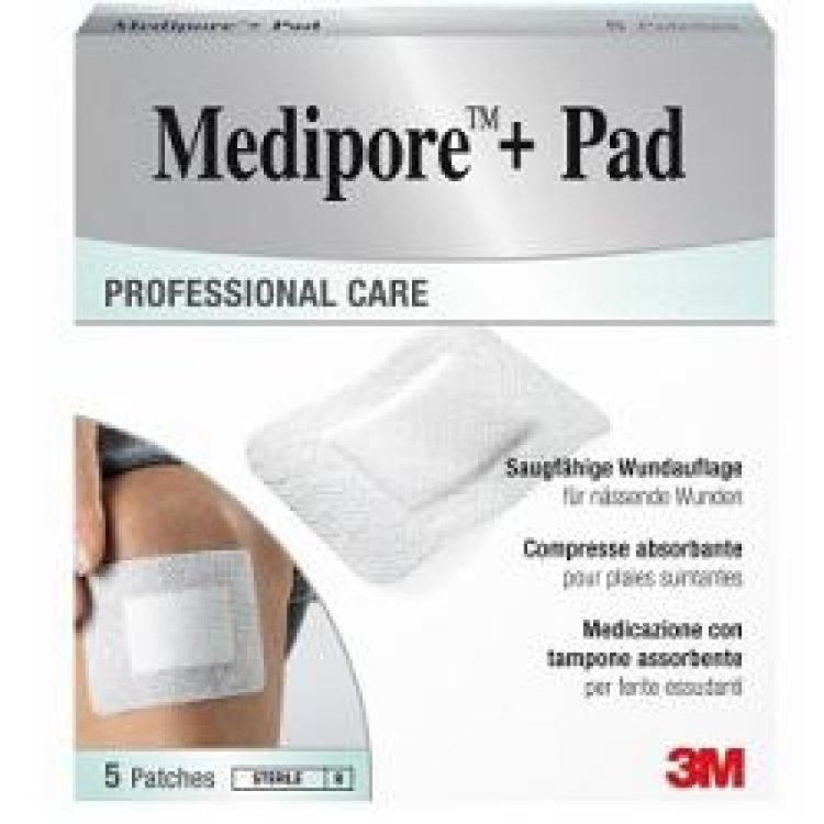 Medipore Medicazione Sterile Assorbente 5x7,2 cm per Ferite 5 Pezzi
