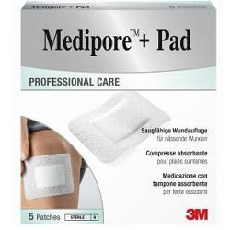 Medipore Med + Pad Medicazione Sterile 10x20cm, 5 Pezzi