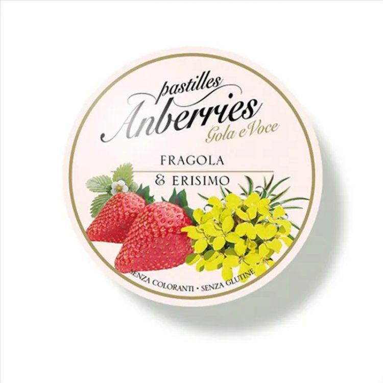 Eurospital Anberries Gola e Voce Pastiglie Fragola Erisimo per Gola Irritata