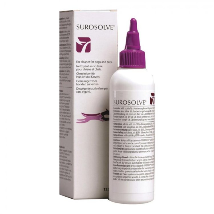 Elanco Surosolve Detergente Auricolare per Cani e Gatti, 125 ml