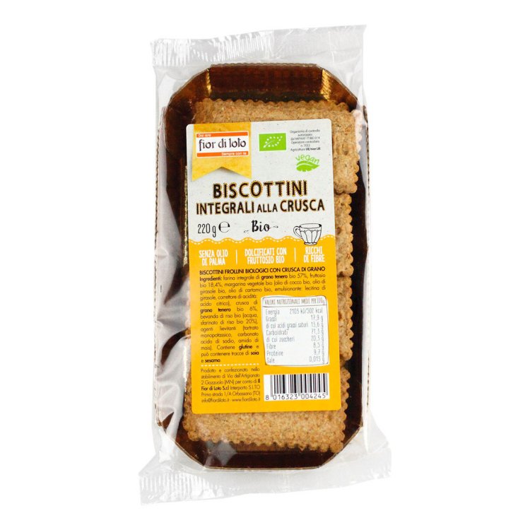 Biotobio Fior Di Loto Biscottini alla Crusca con Fruttosio Biologici 220 g