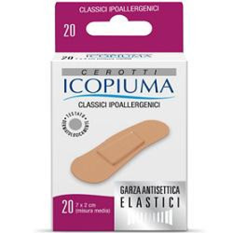 Icopiuma Cerotti Classici Ipoallergenici Misura Media, 20 Pezzi