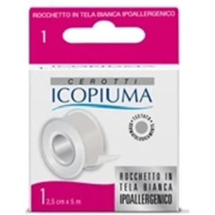 Icopiuma Cerotto in Rocchetto Bianco 2,5x500cm per Fissare Bendaggi