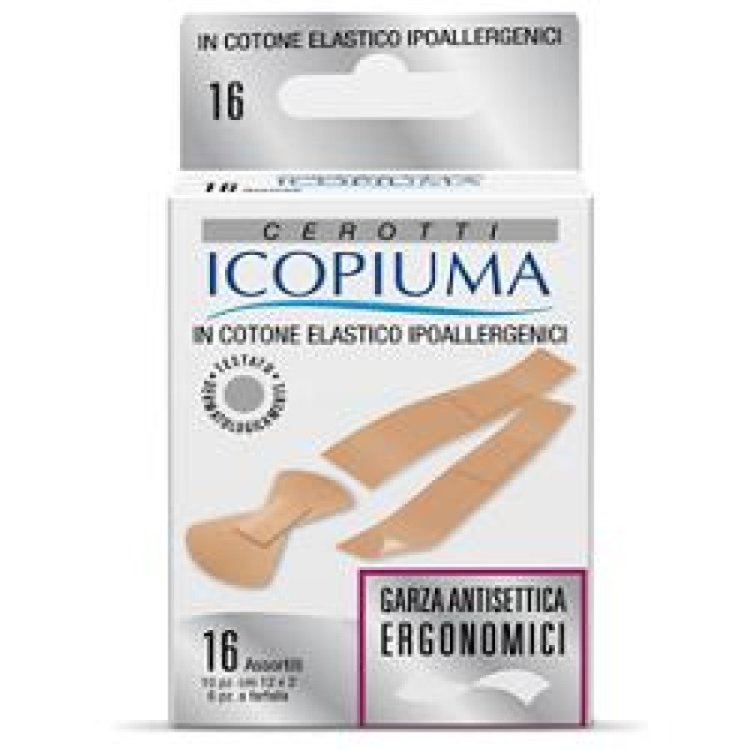 Icopiuma Cerotti Dita Cotone Elastico Ipoallergenici Antisettici 16 Pezzi