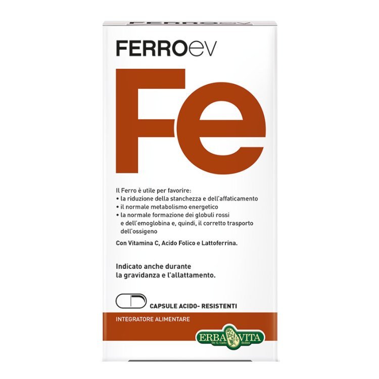 Erba Vita Ferro EV Integratore Alimentare per Carenza Ferro - 60 Capsule Erba Vita Ferro EV Integratore Alimentare per Carenza Ferro - 60 Capsule