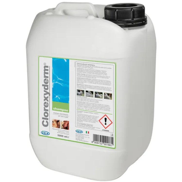 I.C.F Clorexyderm Shampoo Disinfettante Cani e Gatti 5L