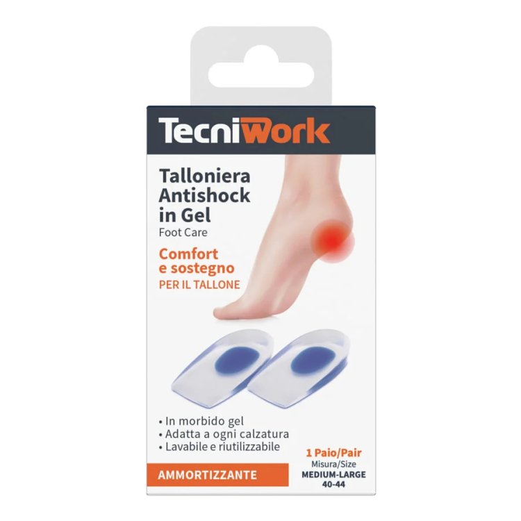 TecniWork Talloniera Antishock Gel Taglia M/L, 1 Paio