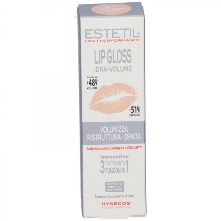 Estetil Lipgloss Idravolume Beige Naturale 02 Volumizzante Idratante Stick