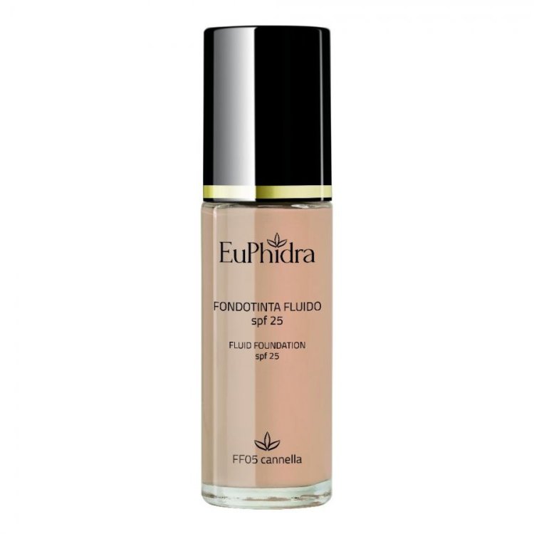 Euphidra Fondotinta Fluido FF05 Cannella Effetto Idratante con SPF 25, 30ml