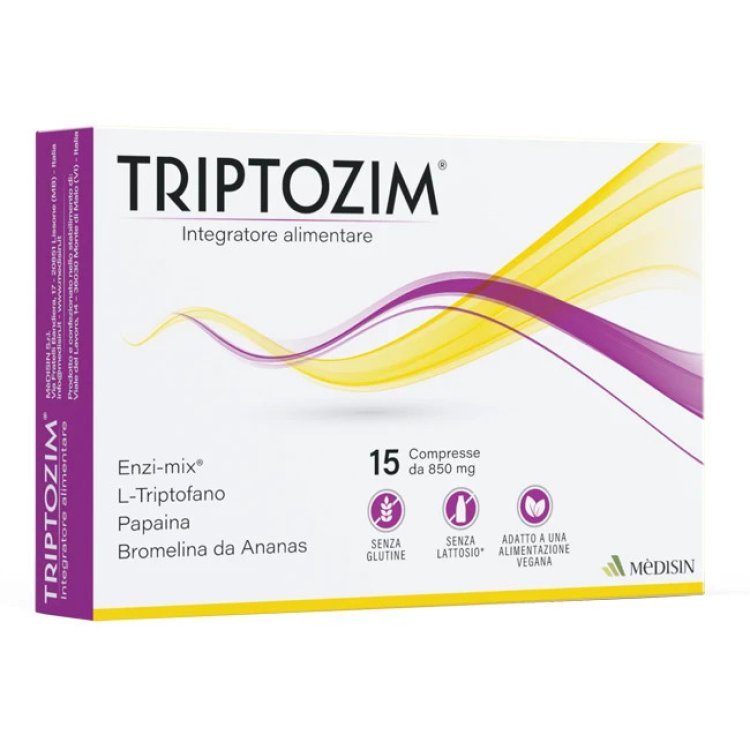 Medisin Triptozim Integratore per Digestione e Benessere 15 Compresse