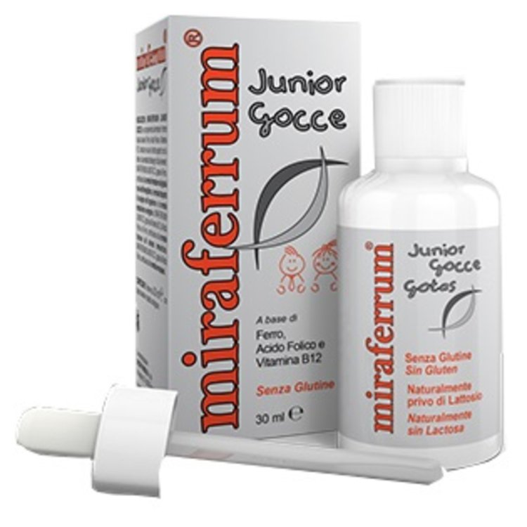 Miraferrum Junior Gocce Integratore Alimentare Ferro, Acido Folico e Vitamina B12 - 30ml