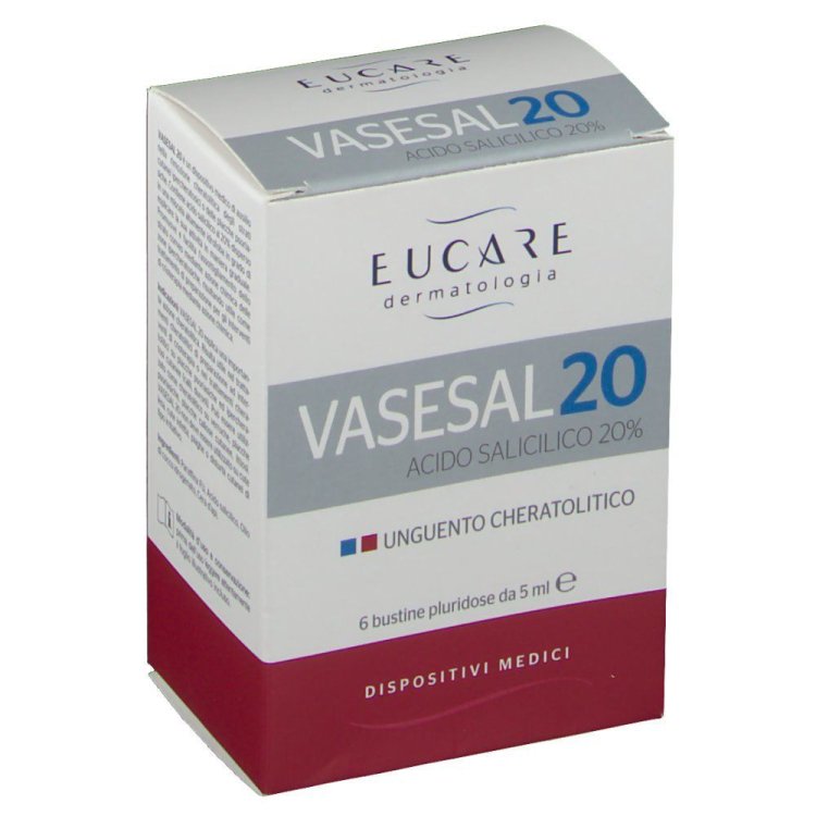 Eucare Vasesal 20 Unguento Cheratolitico Per Rimozione Strati Cutanei 6 Bustine