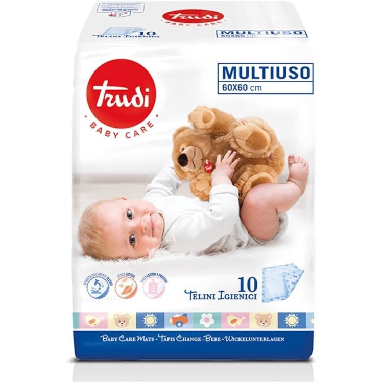 Trudi Baby Care Telino Igienico Multiuso 60x60cm per Protezione - 10 Pezzi