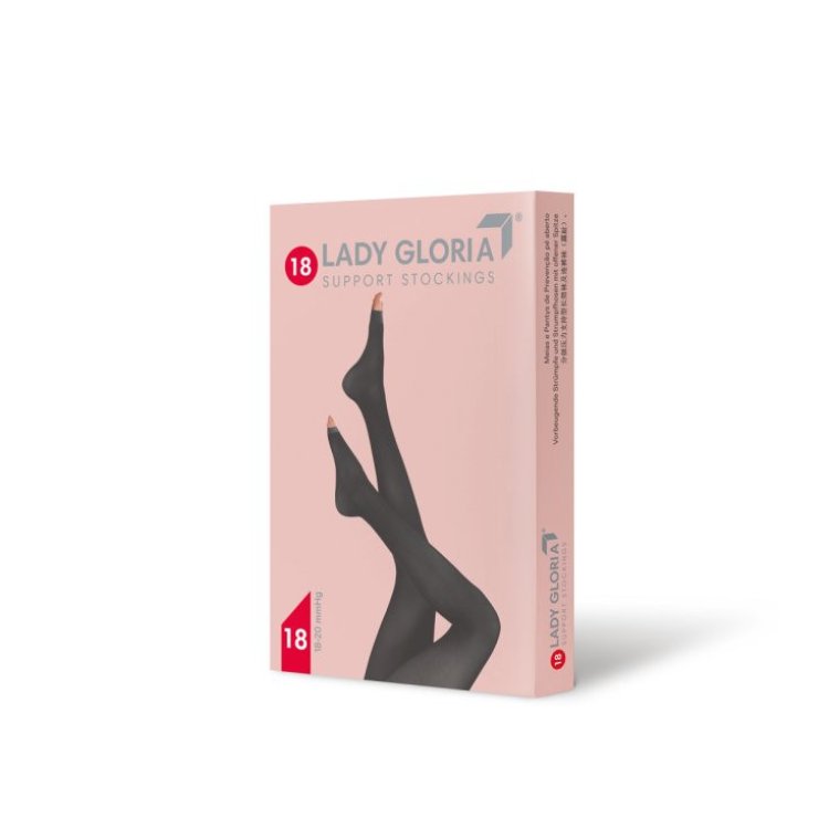 Gloria Ladygloria 18 Collant Punta Aperta Nero 18-20 mmHg