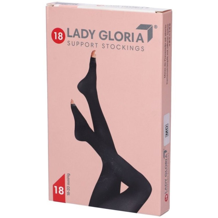 Gloria Ladygloria 18 Calze Autoreggenti Punta Aperta Nera Taglia 4