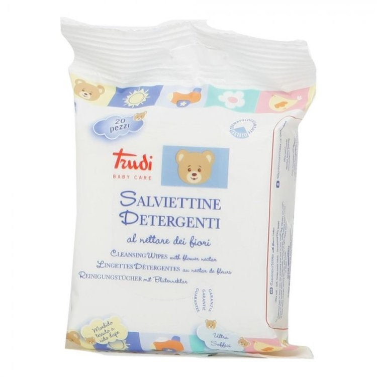 Trudi Salviettine Detergenti al Nettare di Fiori per Igiene Bambino 20 Pezzi