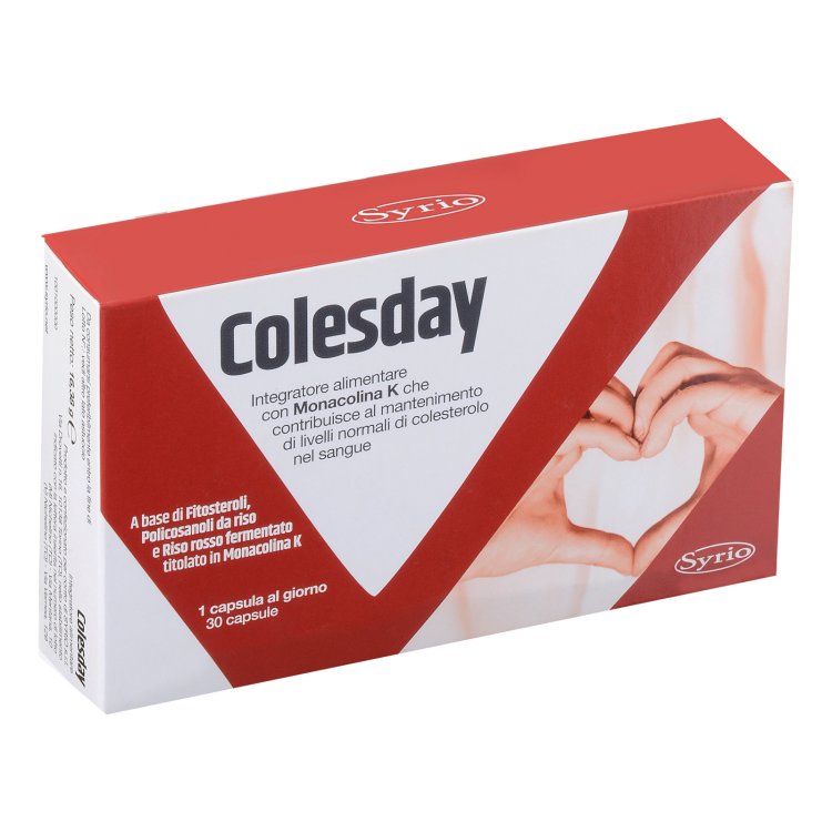 Syrio Colesday Integratore Colesterolo Abbassa Colesterolo 30 Capsule Syrio Colesday Integratore Colesterolo Abbassa Colesterolo 30 Capsule