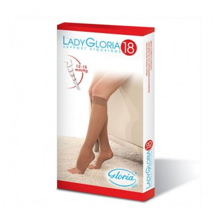 Gloria Lady Gambaletto Punta Aperta Sahara Compressione 18 mmHg Taglia 1