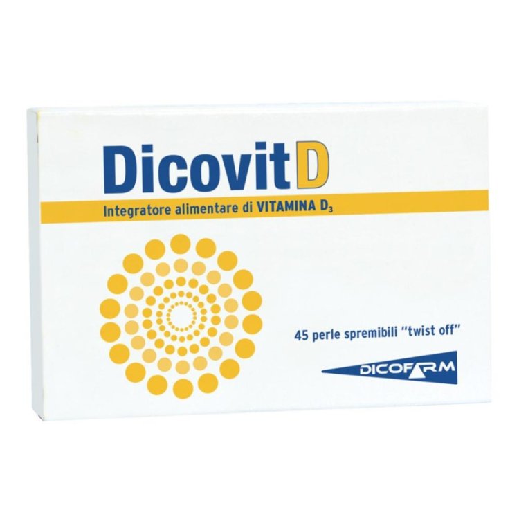 Dicofarm Dicovit D3 Integratore Vitamina D3 per Ossa e Sistema Immunitario - 45 Perle Dicofarm Dicovit D3 Integratore Vitamina D3 per Ossa e Sistema Immunitario - 45 Perle
