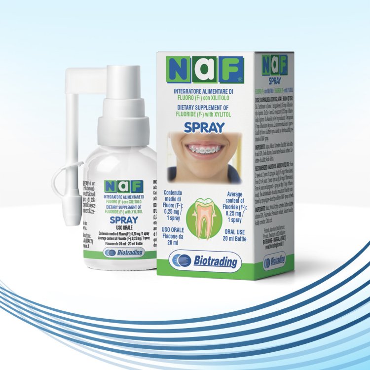 Naf Spray Orale Integratore Fluoro per Prevenzione Carie Dentaria 20ml
