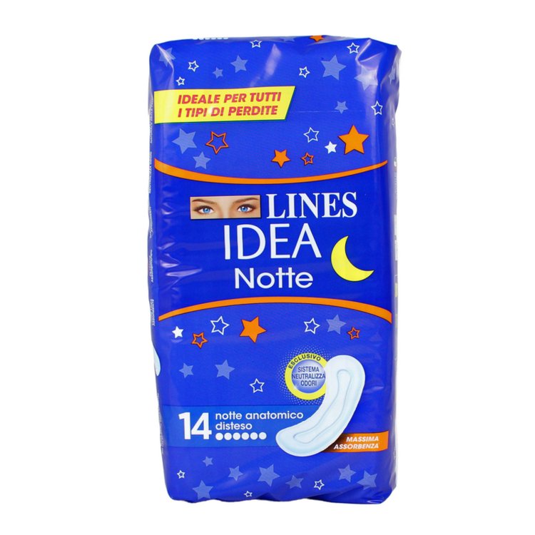 Lines Idea Notte Extralungo Assorbenti con Neutralizza Odori 14 pz