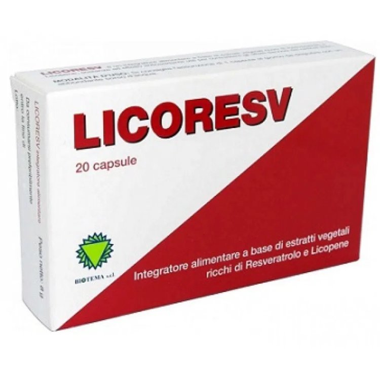 Biotema Licoresv Integratore Alimentare Antiossidante con Resveratrolo e Licopene - 30 Capsule Biotema Licoresv Integratore Alimentare Antiossidante con Resveratrolo e Licopene - 30 Capsule