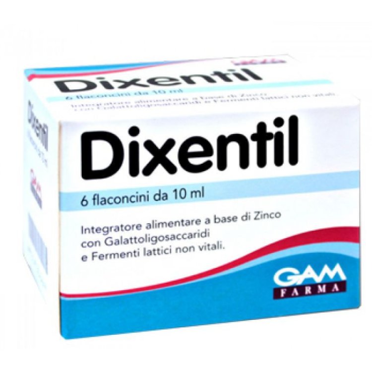 Gam Farma Dixentil Integratore Alimentare a Base di Zinco per Benessere Intestinale, 6 Flaconcini Gam Farma Dixentil Integratore Alimentare a Base di Zinco per Benessere Intestinale, 6 Flaconcini