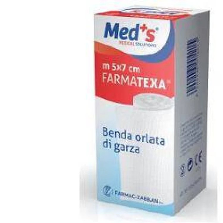 Meds Farmatexa Benda Orlata di Garza per Medicazioni 7cm x 5m
