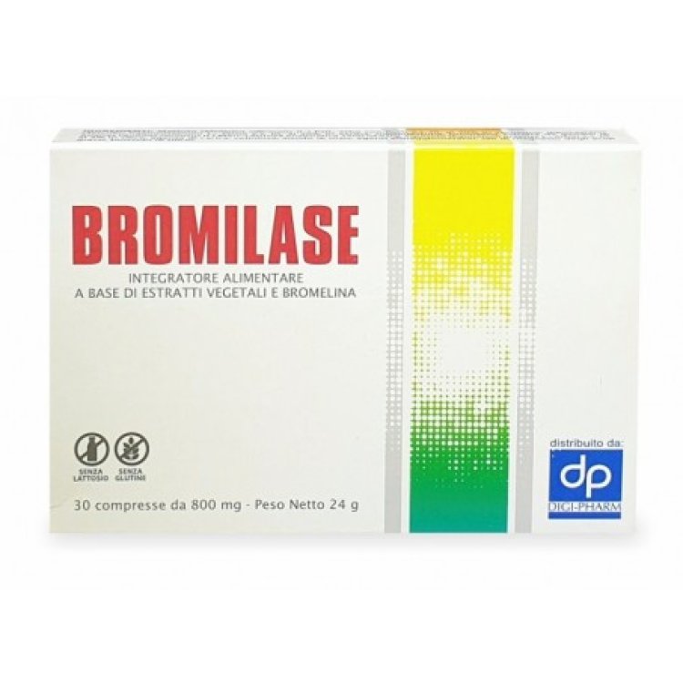Digi-Pharm Bromilase Integratore Alimentare con Bromelina per Circolazione e Drenaggio 30 Compresse Digi-Pharm Bromilase Integratore Alimentare con Bromelina per Circolazione e Drenaggio 30 Compresse