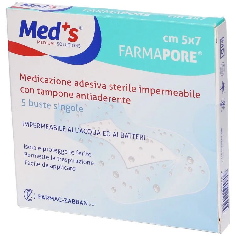 Meds Medicazione Adesiva Sterile 5x7cm, 5 Pezzi