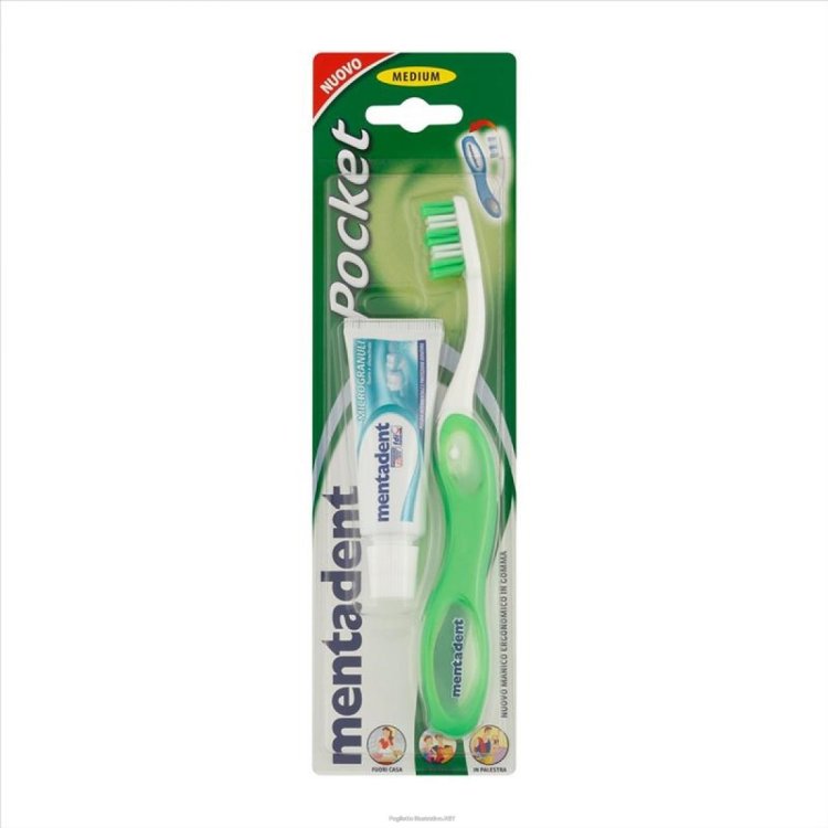 Mentadent Spazzolino Kit Pocket da Viaggio con Dentifricio