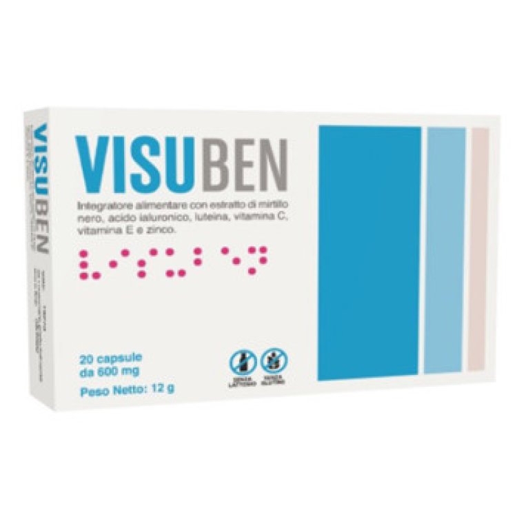 Visuben Integratore Vista Mirtillo Nero 20 Capsule Senza Glutine Lattosio Visuben Integratore Vista Mirtillo Nero 20 Capsule Senza Glutine Lattosio