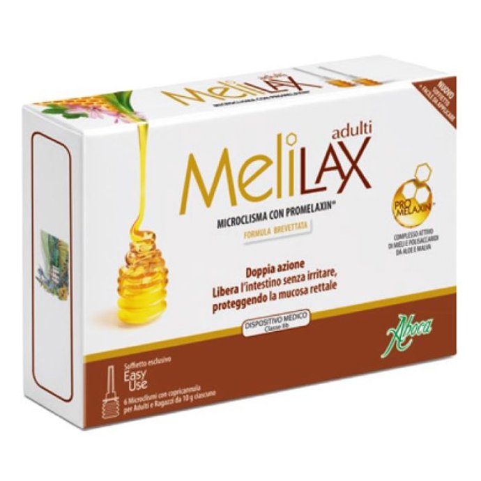 Aboca Melilax Adulti Microclismi Monouso per Stipsi - 6 Pezzi Aboca Melilax Adulti Microclismi Monouso per Stipsi - 6 Pezzi