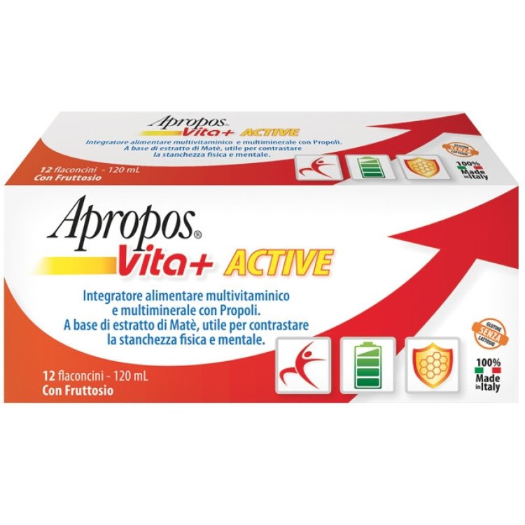 Apropos Vita+ Active Integratore Multivitaminico per Adulti 12 Flaconcini