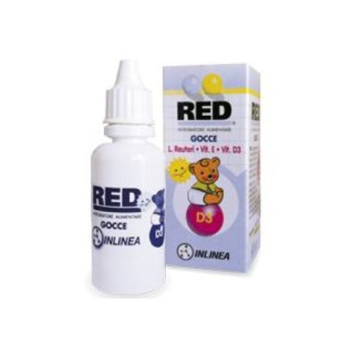 Inlinea Red Gocce Integratore Alimentare con Lactobacillus Reuteri Vitamina D3 e Vitamina E 15ml