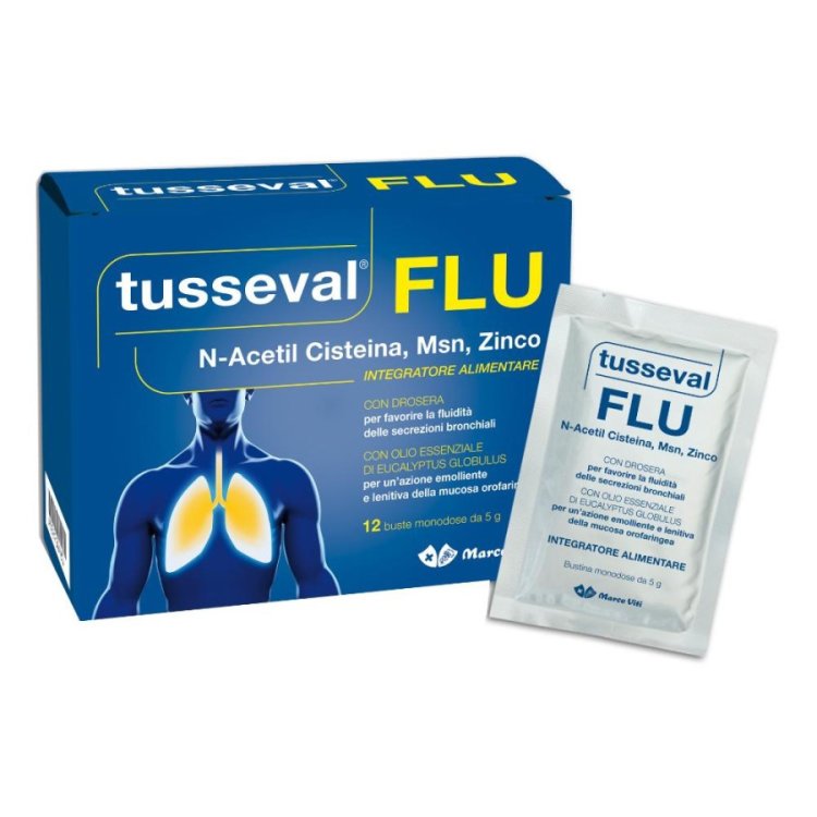 Tusseval Flu Integratore per Fluidità Bronchiale in 12 Bustine Tusseval Flu Integratore per Fluidità Bronchiale in 12 Bustine