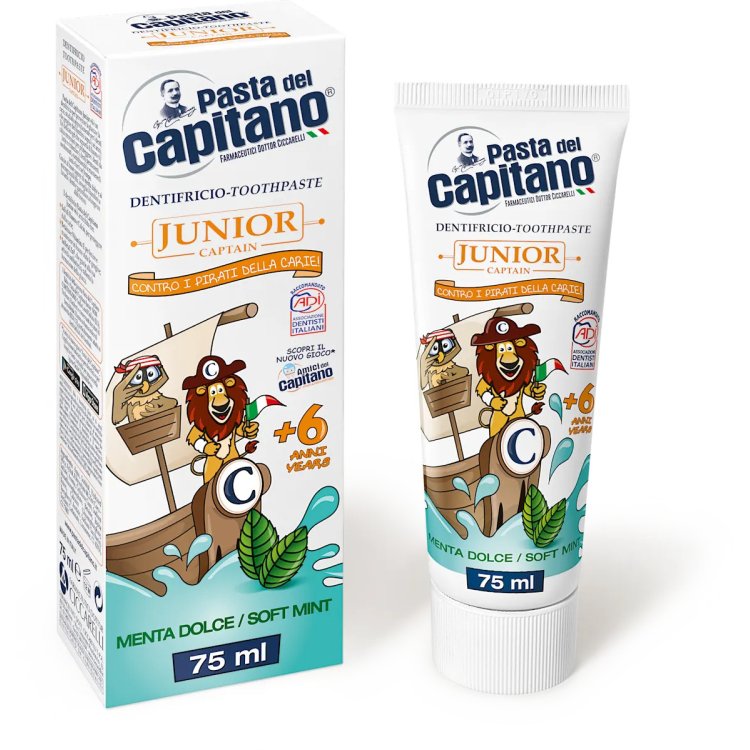 Pasta del Capitano Dentifricio Junior Menta Dolce per Bambini +6 Anni 75ml