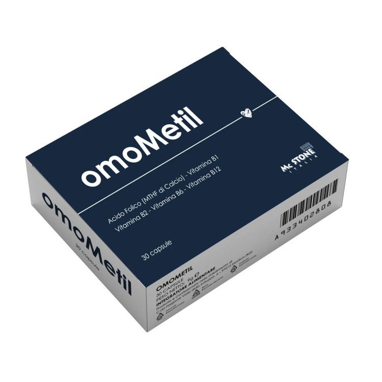 Mc Stone Italia Omometil Integratore Alimentare per Metabolismo Omocisteina 30 Capsule