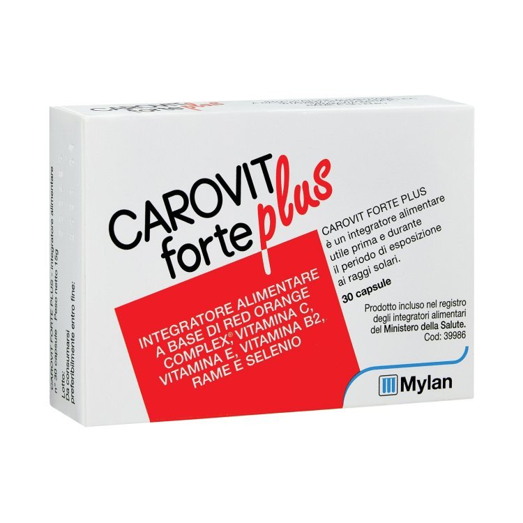 Carovit Forte Plus Integratore Abbronzatura con Vitamina C, E, B2 - 30 Capsule Carovit Forte Plus Integratore Abbronzatura con Vitamina C, E, B2 - 30 Capsule