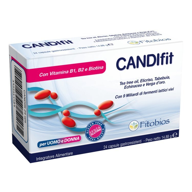 Fitobios Candifit Integratore per Vie Urinarie e Flora Batterica 24 Capsule