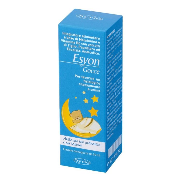 Syrio Esyon Gocce Integratore Melatonina e Vitamina B6, 30 ml