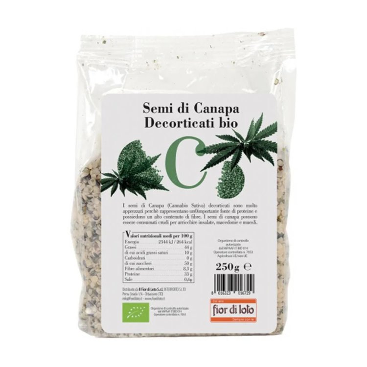 Fior di Loto Semi di Canapa Decorticati Biologici Fonte di Proteine 250 g