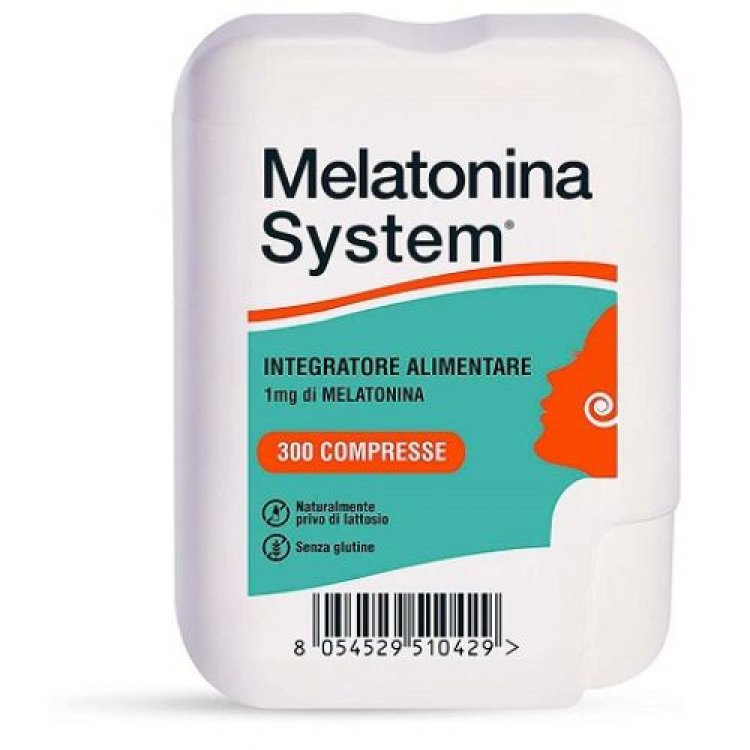 Melatonina System Integratore Sonno 1mg 300 Compresse Senza Glutine e Lattosio